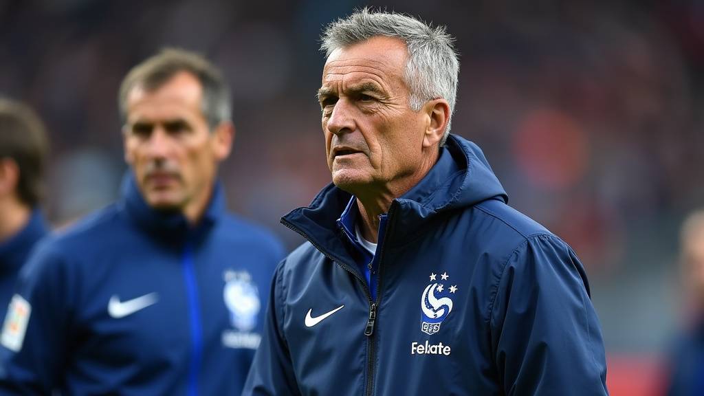 Aimé Jacquet célébrant la victoire en Coupe du Monde 1998