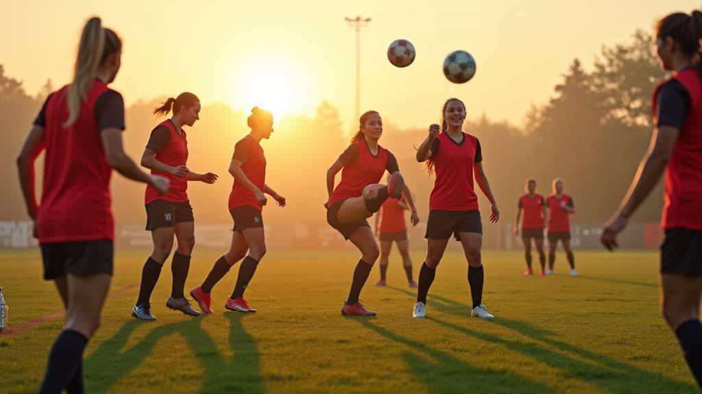 L'équipe féminine de l'Aston Villa lors d'un entraînement