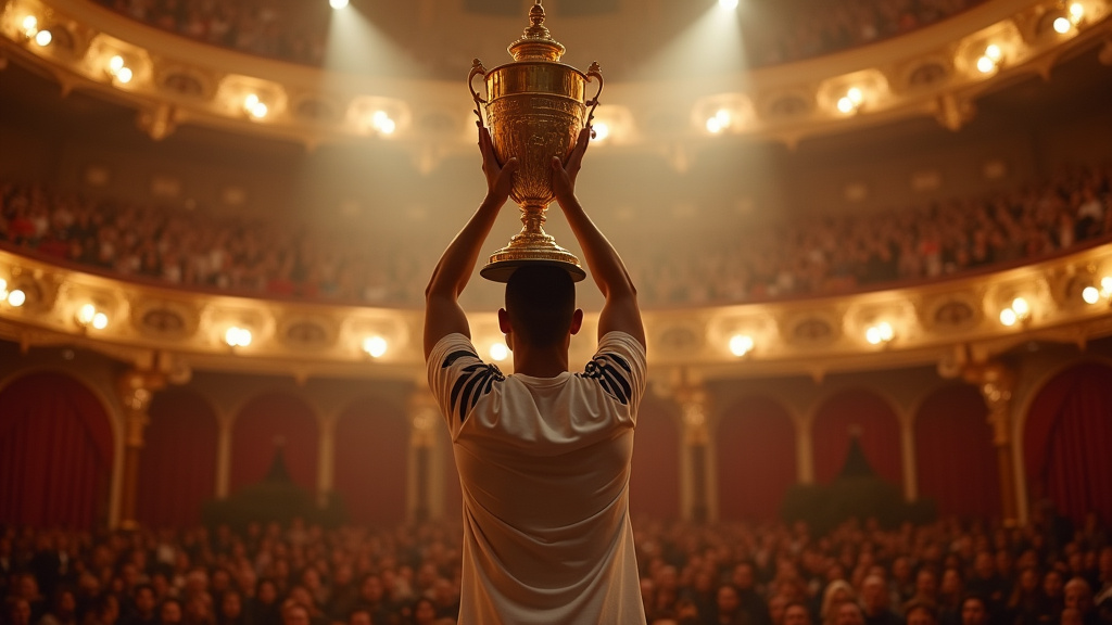 Lionel Messi tenant son sixième Ballon d'Or en 2019