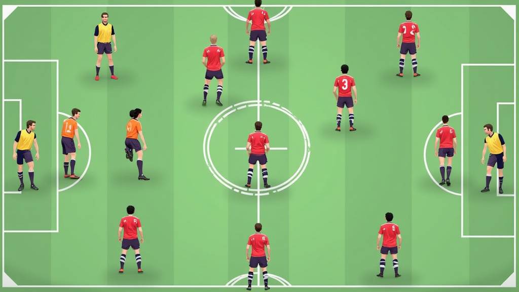 Schéma d'une équipe de football en bloc défensif 4-4-2