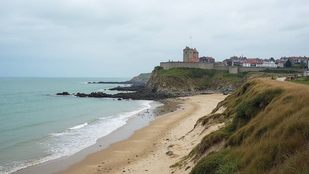Vue panoramique de Boulogne-sur-Mer avec le port et les remparts