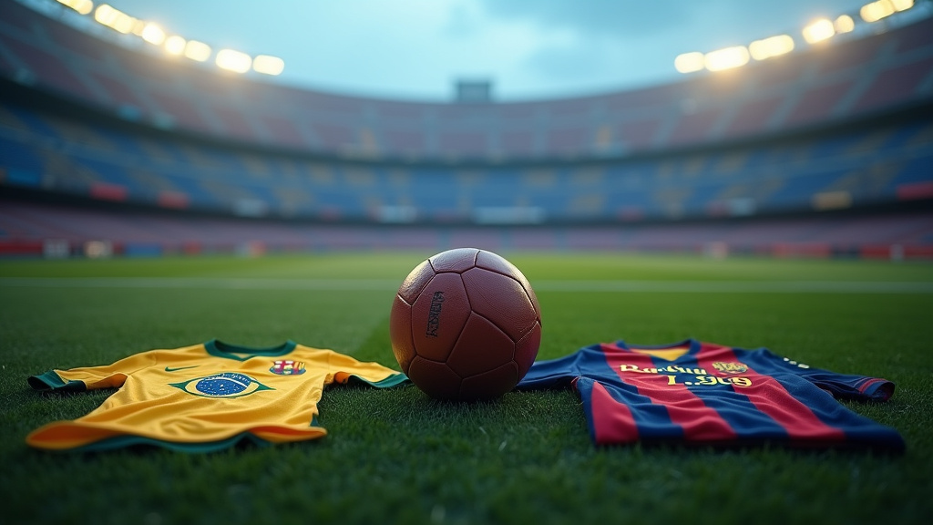 Action de jeu lors du match Brésil - Barça en 1999 au Camp Nou