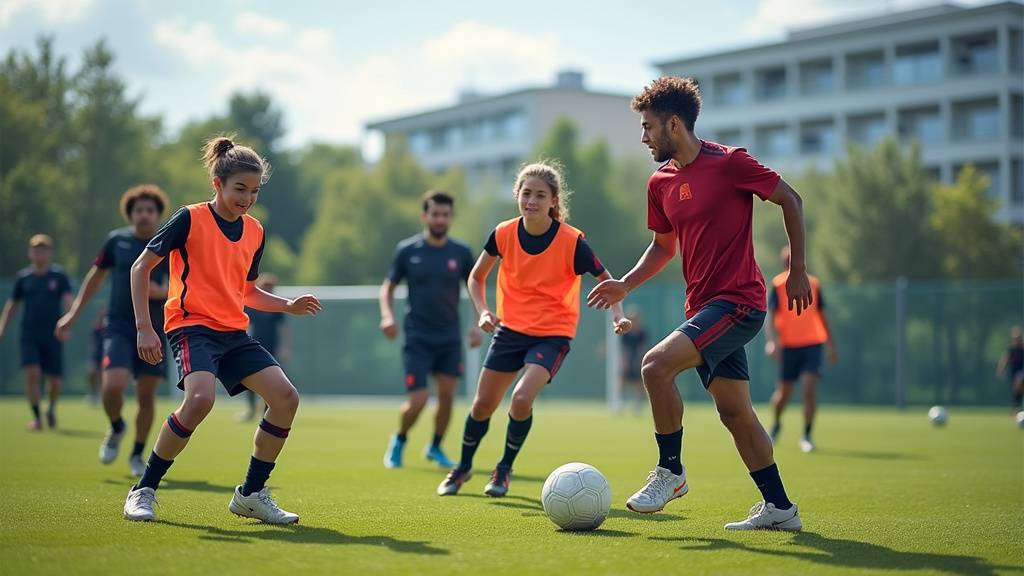 Équipe réalisant un challenge sportif en extérieur