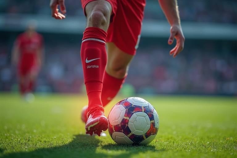 Exemple de claquage musculaire au football avec hématome visible