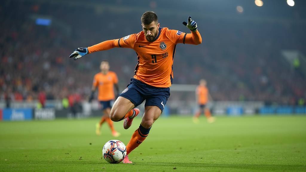 Gardien de but effectuant un échauffement spécifique