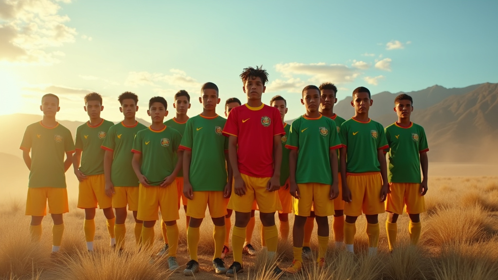 Maillot vert de l'équipe de Bolivie U17 lors d'une cérémonie officielle