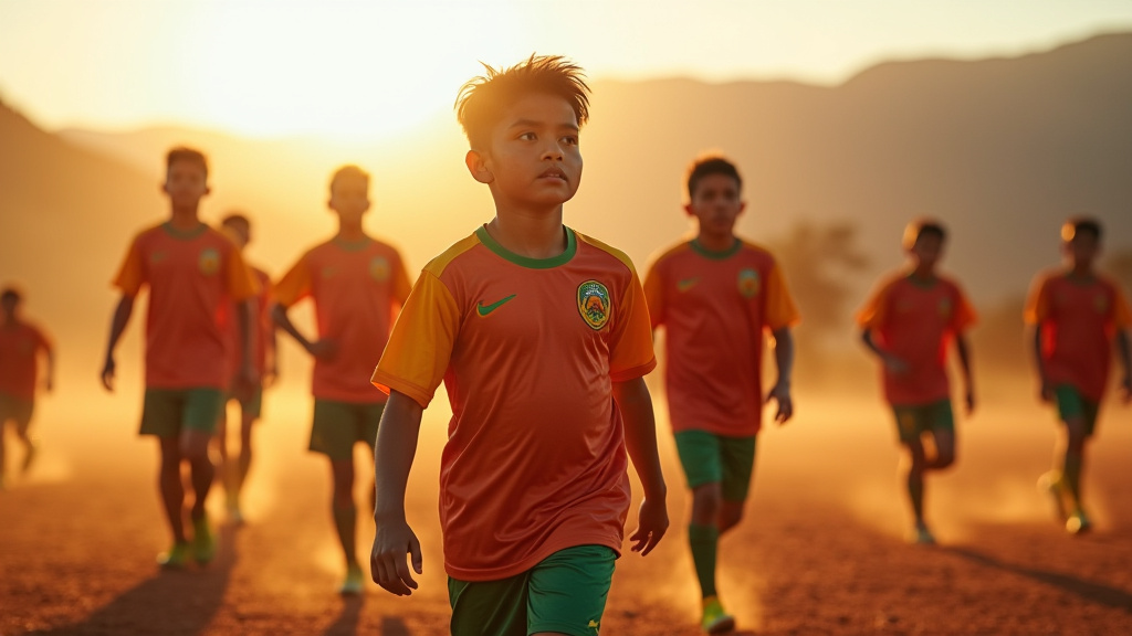 Défenseurs de l'équipe de Bolivie U17 lors d'un entraînement intensif