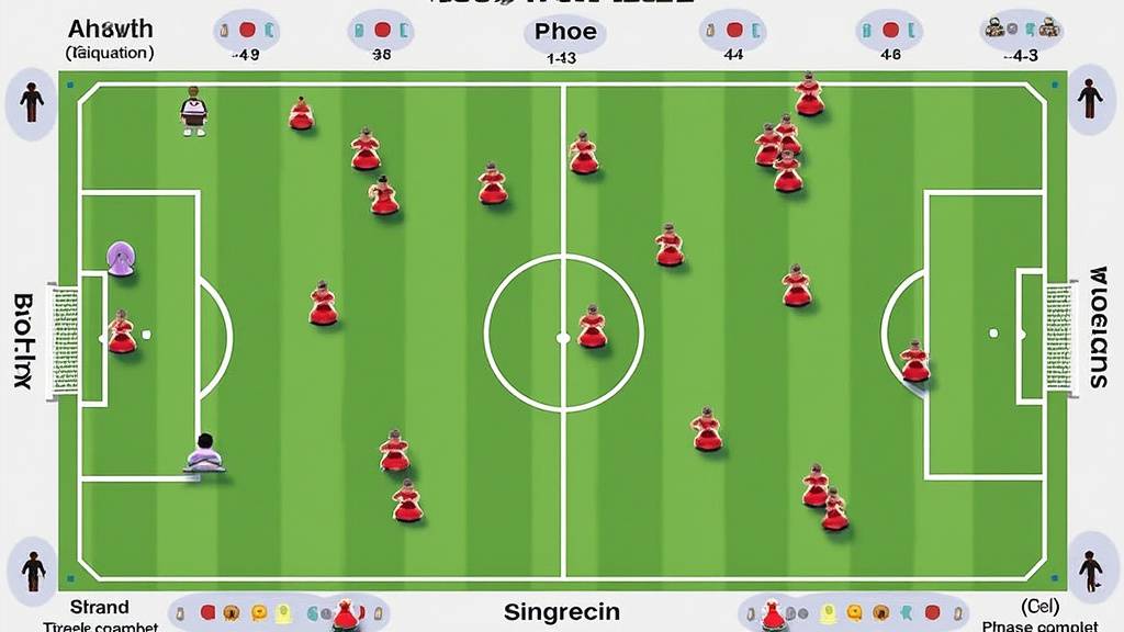 Équipe de football appliquant la tactique 4-4-2 lors d'un match
