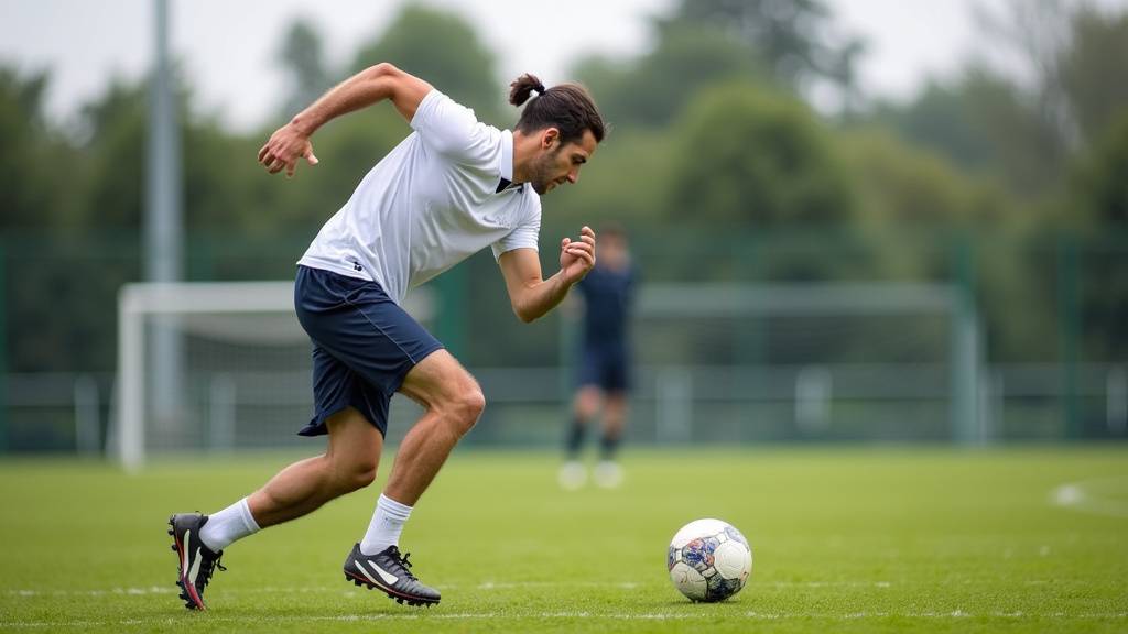 Joueur effectuant des exercices d'agilité sans ballon