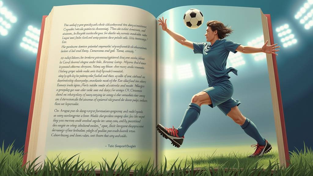 Stade de football avec des citations inspirantes flottant dans l'air