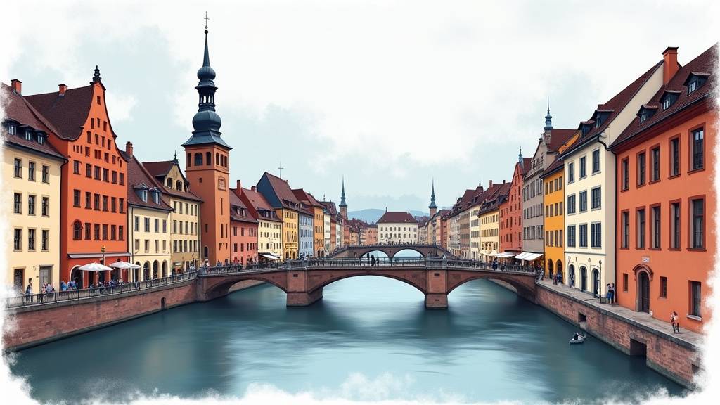 Vue panoramique de Strasbourg avec la cathédrale Notre-Dame