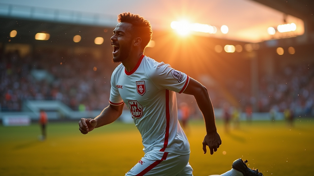 Hamza Igamane célébrant un but pour le LOSC