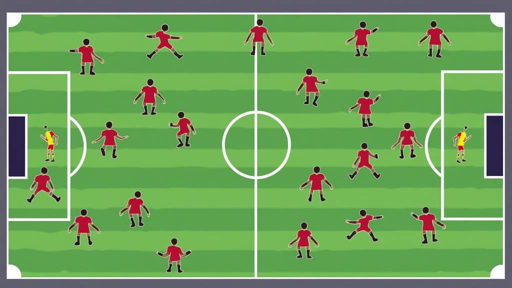 Jeunes footballeurs s'entraînant à la tactique 4-4-2