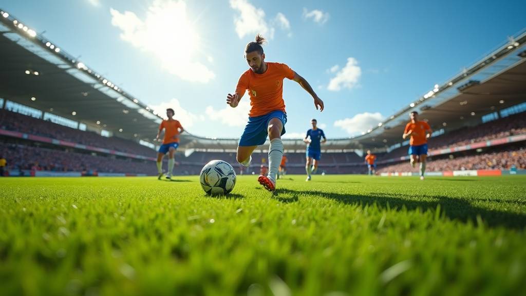 Milieu de terrain en action lors d un match de football