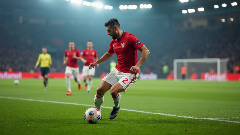 Milieu de terrain dirigeant le jeu comme un chef d'orchestre