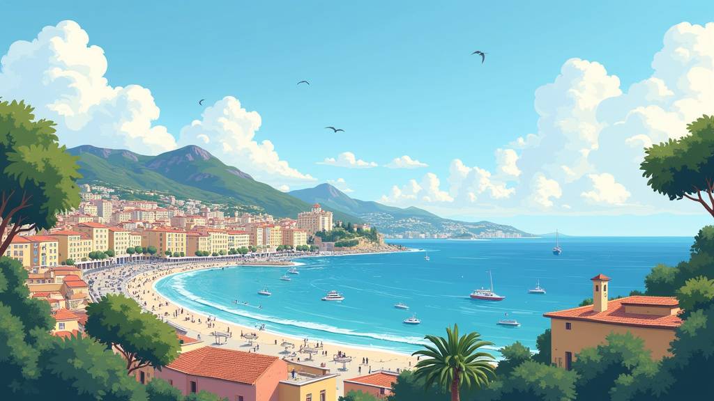 Vue aérienne de Nice avec la Promenade des Anglais et la Baie des Anges