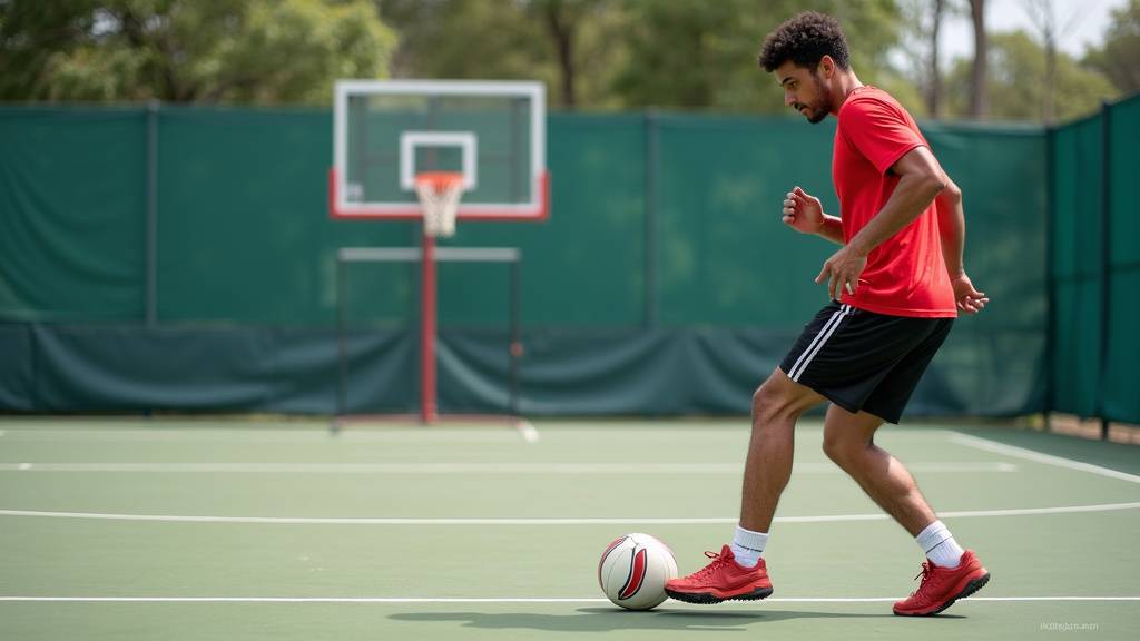 Joueur effectuant une passe précise lors d'un entraînement
