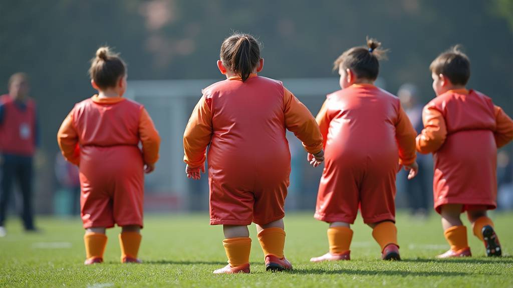 Équipe jouant à un sport d'équipe adapté