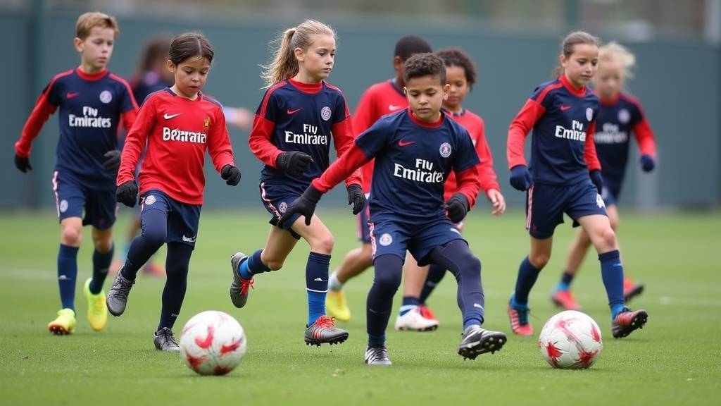 Schéma des différentes structures du PSG pour les jeunes